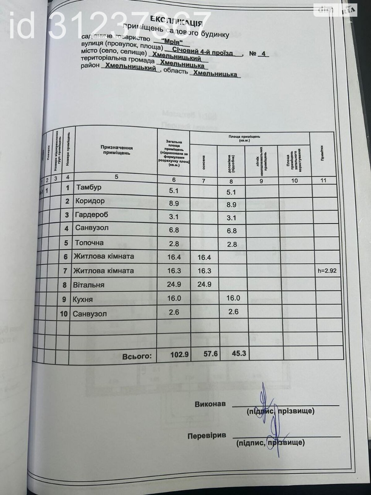 одноэтажный дом, 102.9 кв. м, газобетон. Продажа в Хмельницком район Дубово фото 1