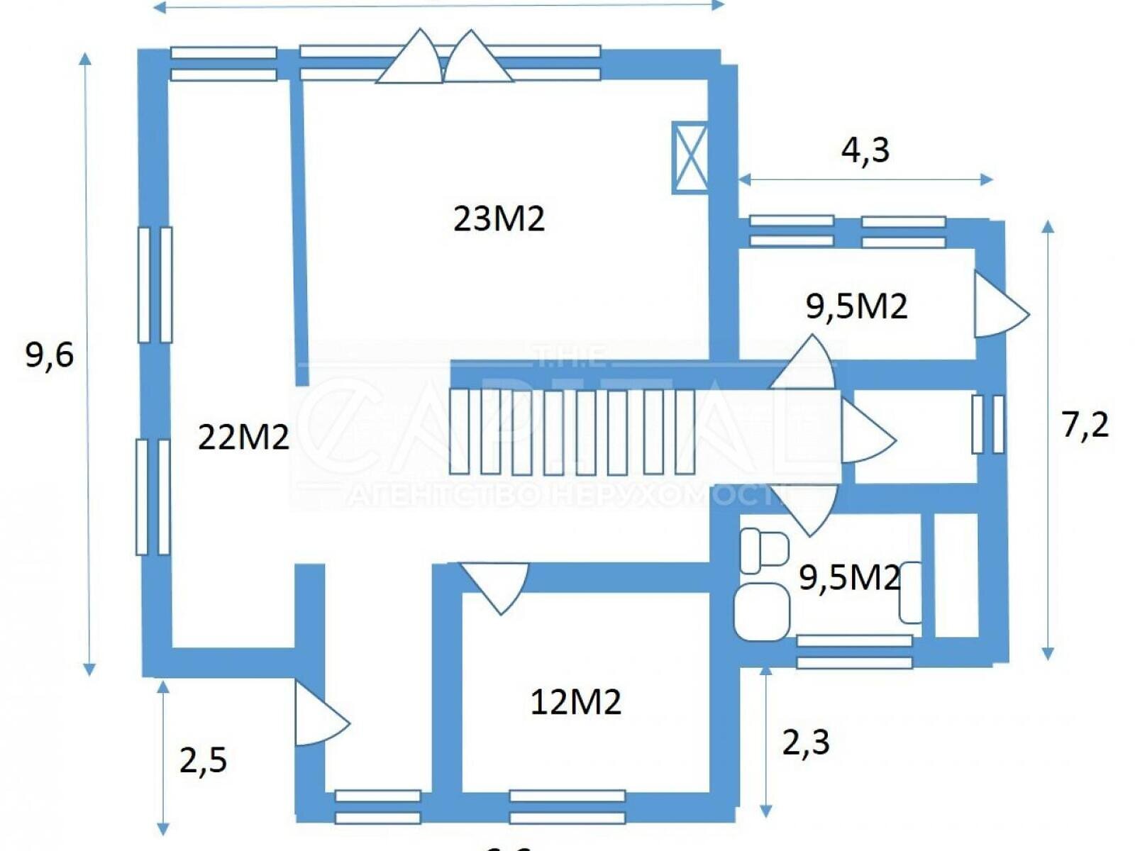 двоповерховий будинок, 200 кв. м, монолітно-блочний. Продаж у Ходосівці фото 1