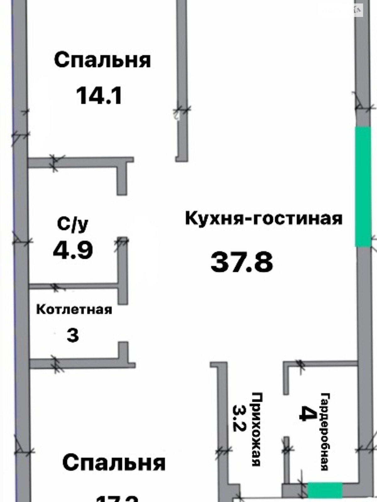Продажа части дома в Гостомеле, улица Сентябрьская 7А, 3 комнаты фото 1