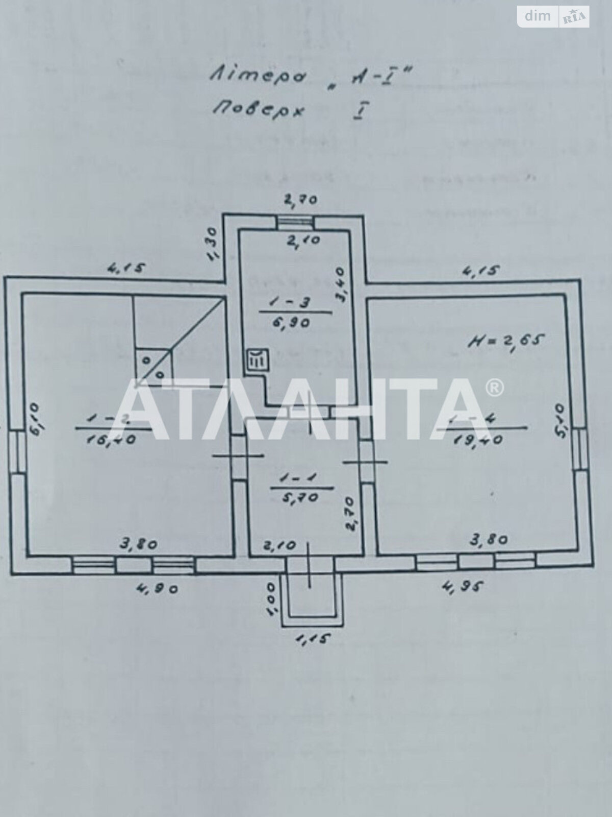 одноповерховий будинок, 48.4 кв. м, дерево и кирпич. Продаж у Іванківцях фото 1