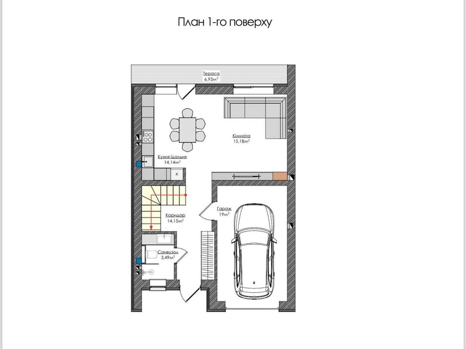 двухэтажный таунхаус, 135 кв. м, кирпич. Продажа в Криховцах фото 1