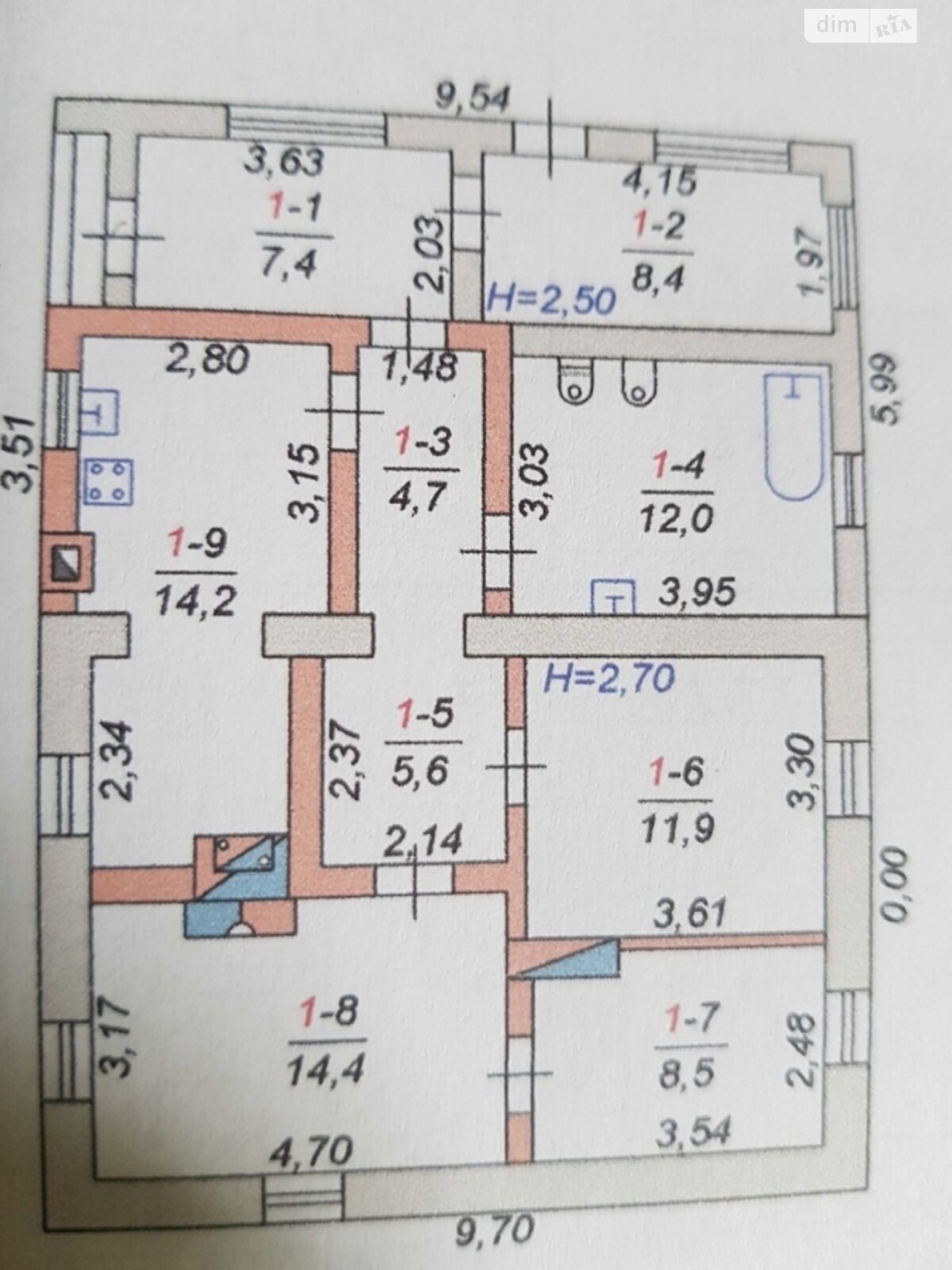 одноповерховий будинок, 87 кв. м, кирпич. Продаж в Житомирі, район Мар’яновка фото 1