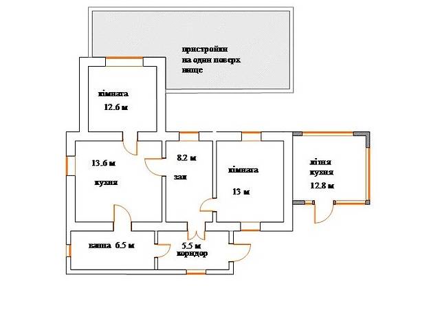 одноповерховий будинок без меблів, 72 кв. м, шлакоблок. Продаж у Браїлові фото 1