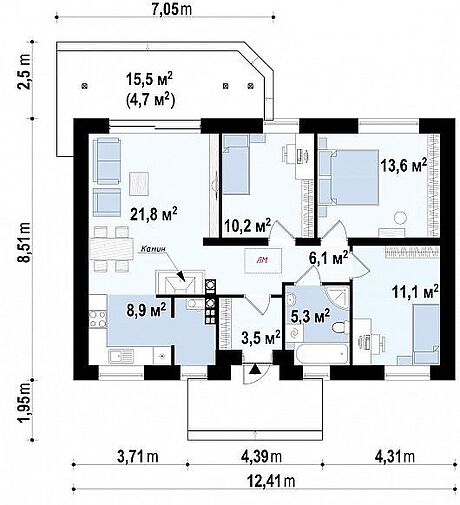 одноэтажный дом с террасой, 85 кв. м, газобетон. Продажа в Лесном (Киевская обл.) фото 1 одноэтажный дом с террасой, 85 кв. м, газобетон. Продажа в Лесном (Киевская обл.) фото 1
