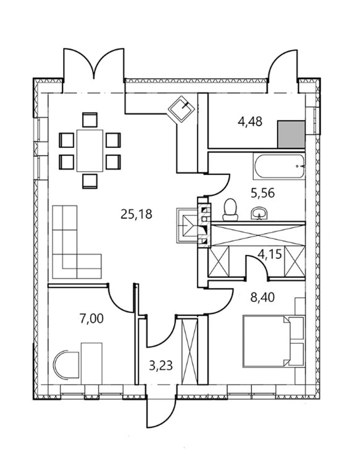 одноэтажный дом, 58 кв. м, газобетон. Продажа в Бобрице фото 1