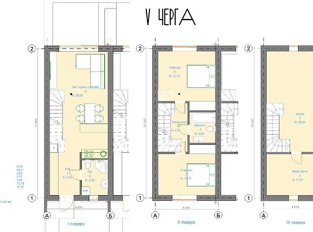 трехэтажный дом с черновой отделкой, 115 кв. м, кирпич. Продажа в Хотове (Киевская обл.) фото 1