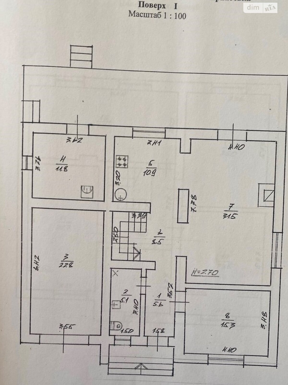 двухэтажный дом с гаражом, 233 кв. м, кирпич. Продажа в Кинчеше фото 1