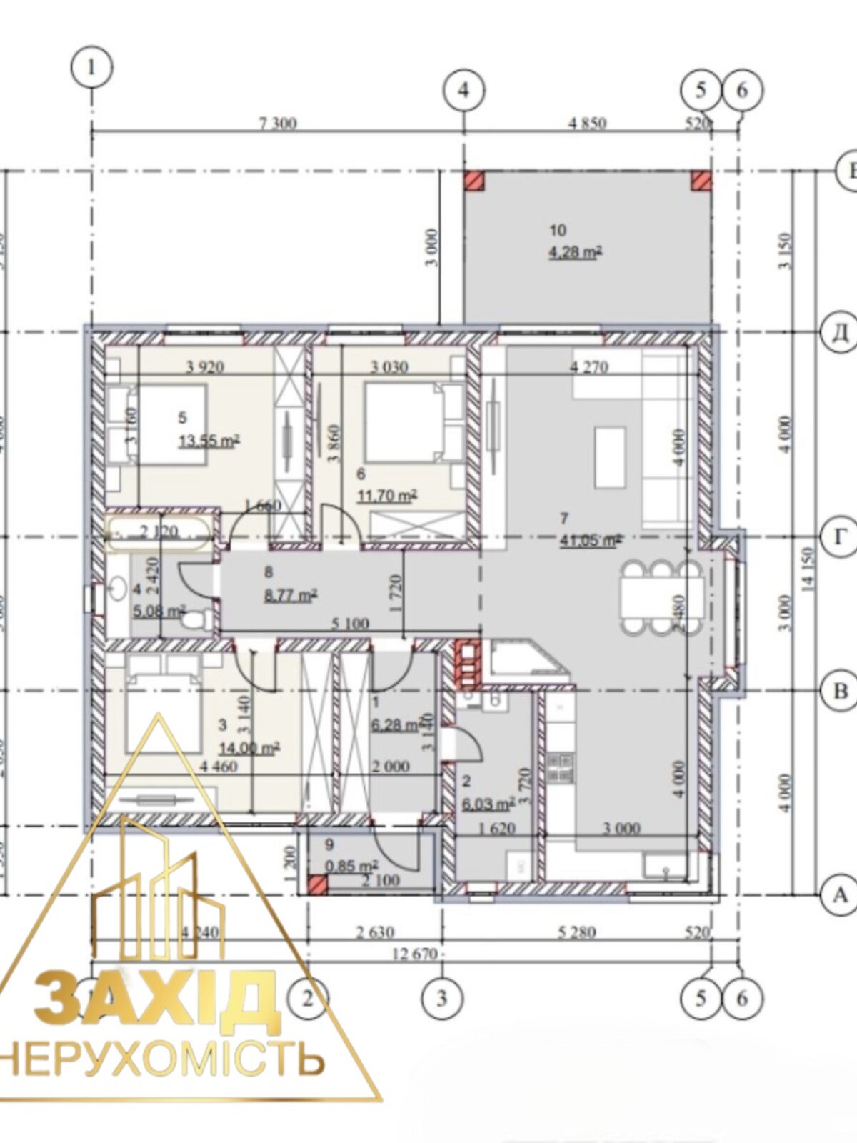 одноэтажный дом с отоплением, 130 кв. м, кирпич. Продажа в Княгининке фото 1
