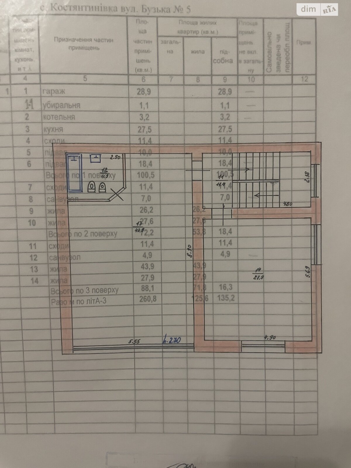 трехэтажный дом, 260 кв. м, кирпич. Продажа в Константиновке фото 1