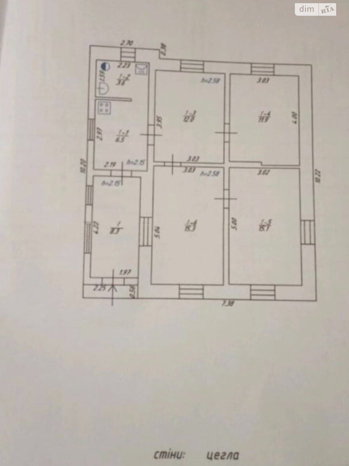 одноповерховий будинок з гаражем, 73 кв. м, цегла. Продаж у Ковалівці фото 1