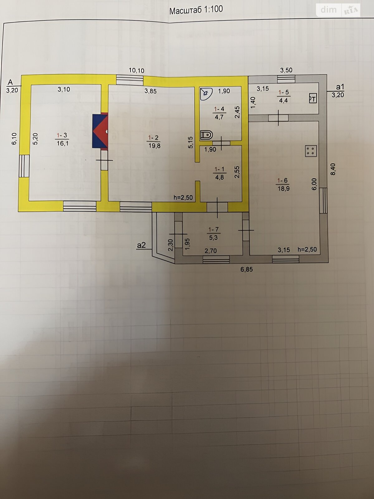 одноповерховий будинок, 74 кв. м, газобетон. Продаж у Козарях фото 1 одноповерховий будинок, 74 кв. м, газобетон. Продаж у Козарях фото 1