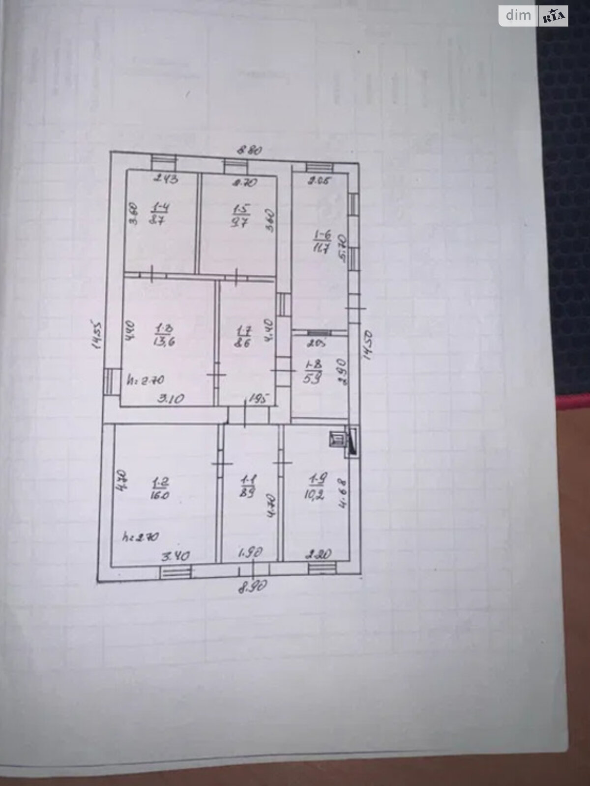 одноэтажный дом, 45.2 кв. м, кирпич. Продажа в Козельщине фото 1