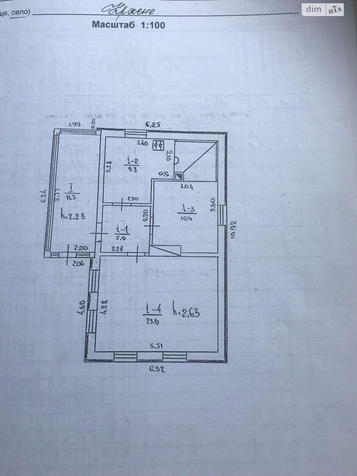 одноповерховий будинок, 60 кв. м, брус. Продаж у Красному фото 1