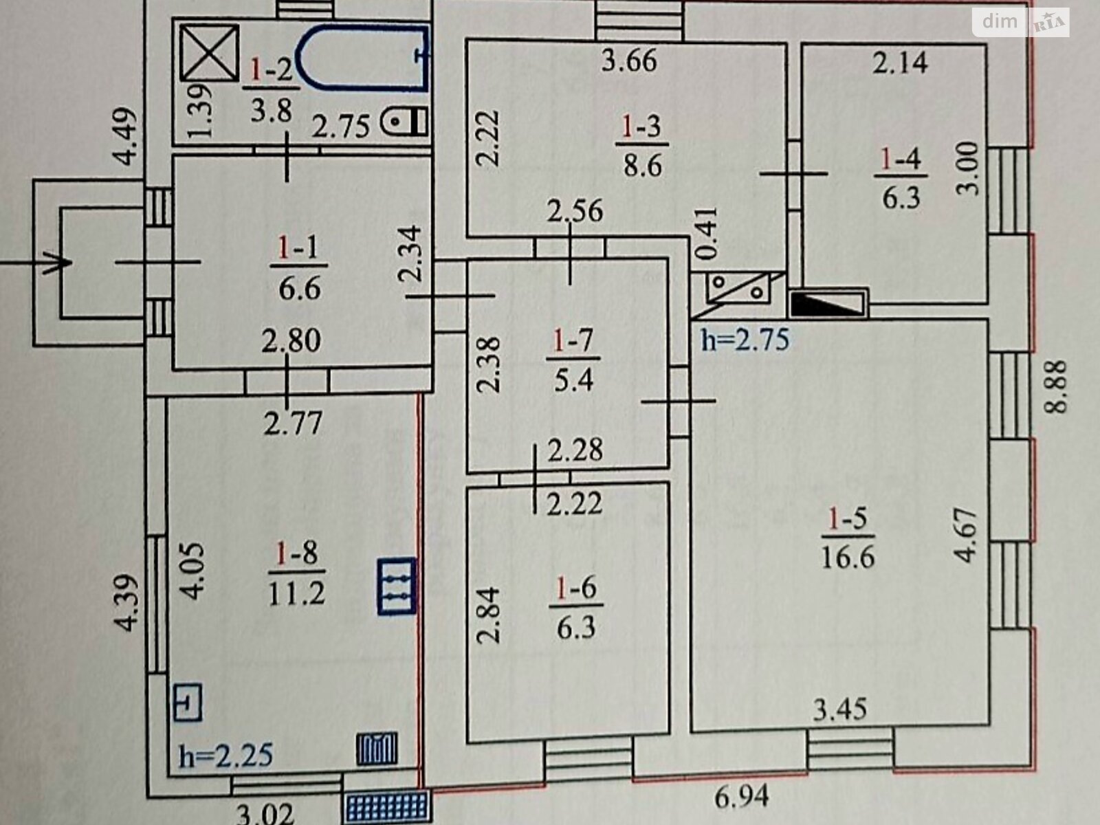 одноэтажный дом с гаражом, 64.8 кв. м, кирпич. Продажа в Кременчуге район Автозаводской фото 1 одноэтажный дом с гаражом, 64.8 кв. м, кирпич. Продажа в Кременчуге район Автозаводской фото 1