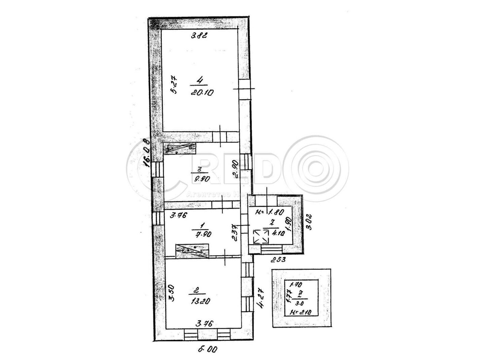 одноэтажный дом с отоплением, 58.2 кв. м, кирпич. Продажа в Кривом Роге район Центрально-Городской фото 1