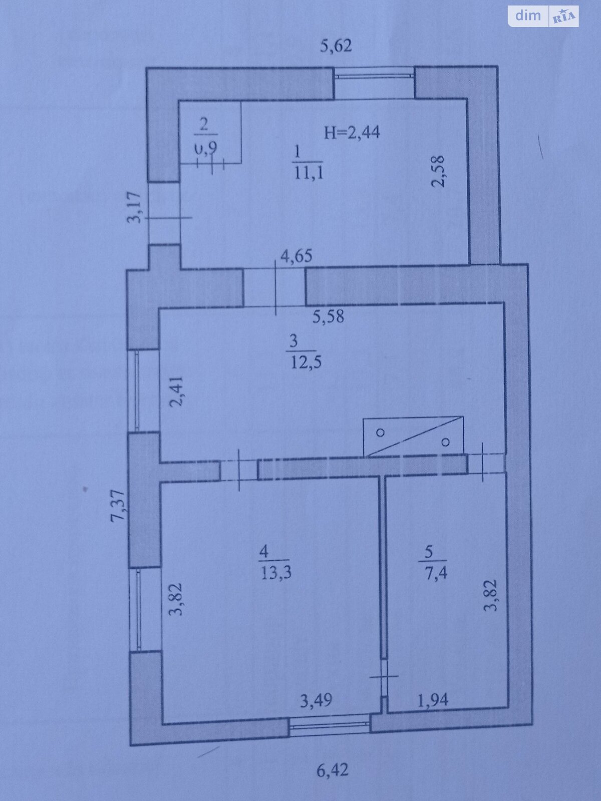 одноповерховий будинок з гаражем, 45 кв. м, цегла силікатна. Продаж в Кривому Розі, район Центрально-Міський фото 1