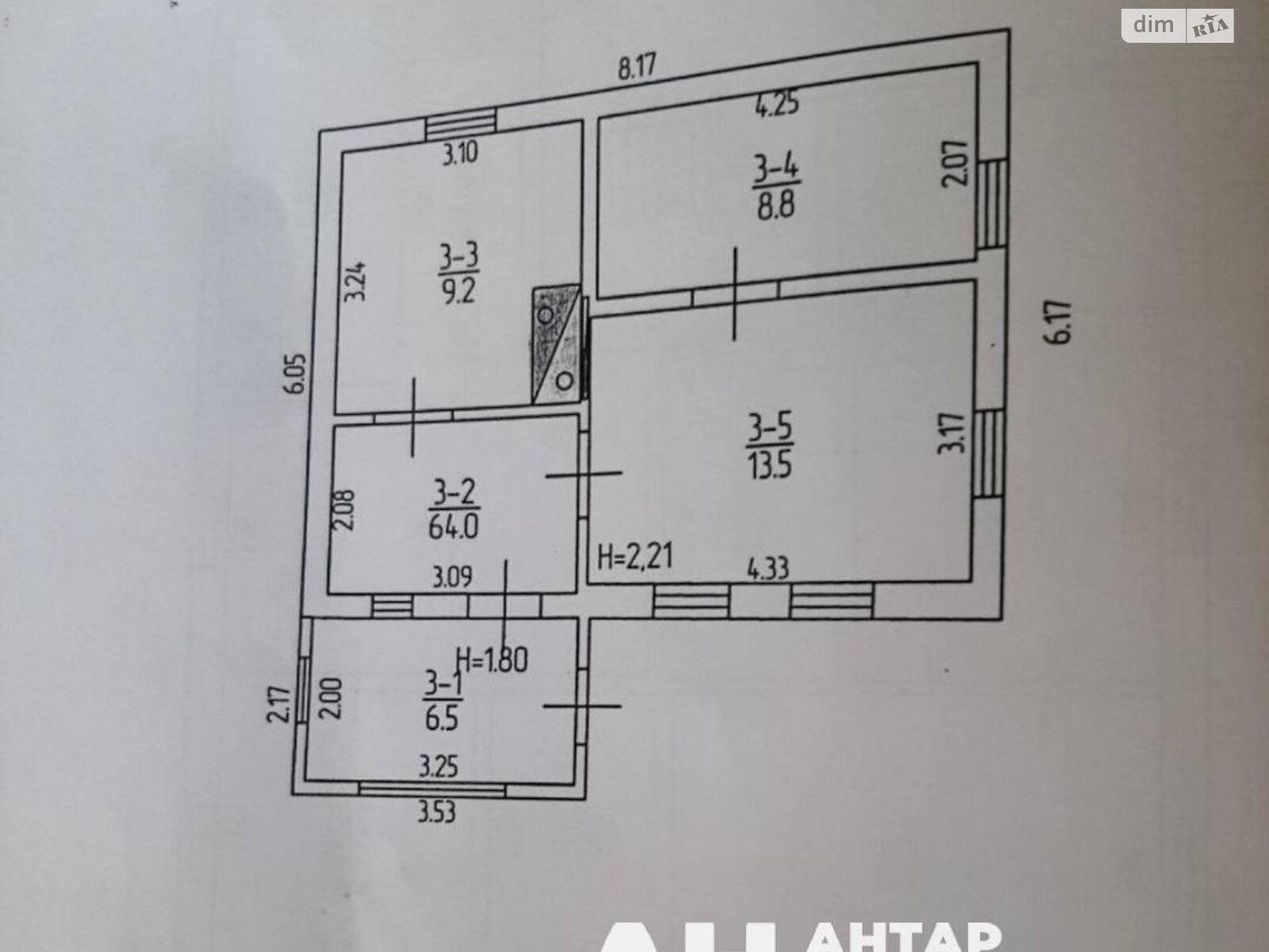 одноэтажный дом, 45 кв. м, кирпич. Продажа в Кропивницком район Крепостной фото 1