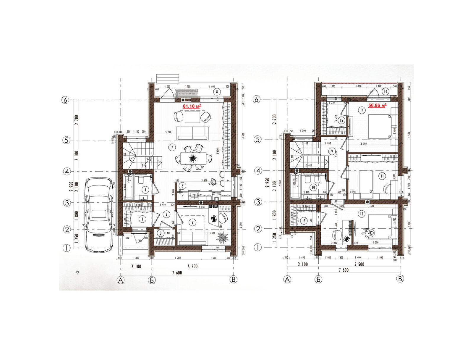 двухэтажный дом, 121.61 кв. м, газобетон. Продажа в Крюковщине фото 1