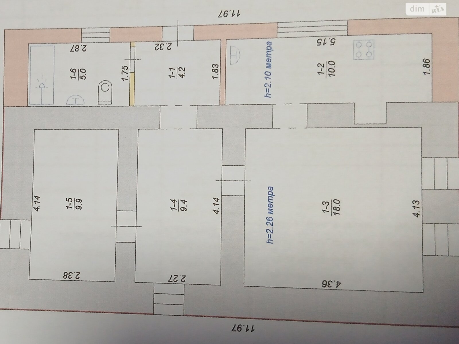 одноповерховий будинок з гаражем, 56.5 кв. м, цегла. Продаж у Лозуватці фото 1