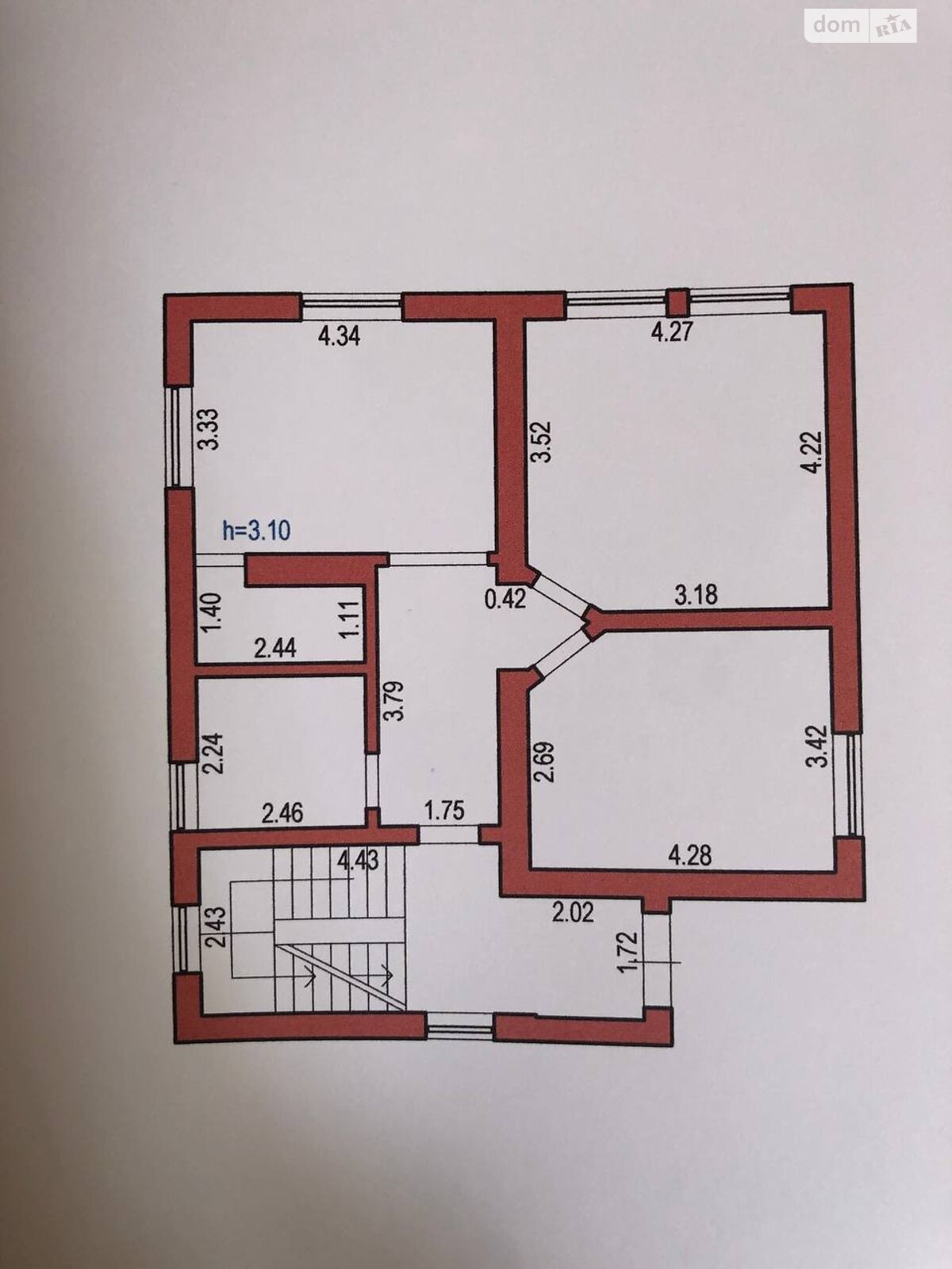 трехэтажный дом с балконом, 300 кв. м, кирпич. Продажа в Луцке район 40 микрорайон фото 1