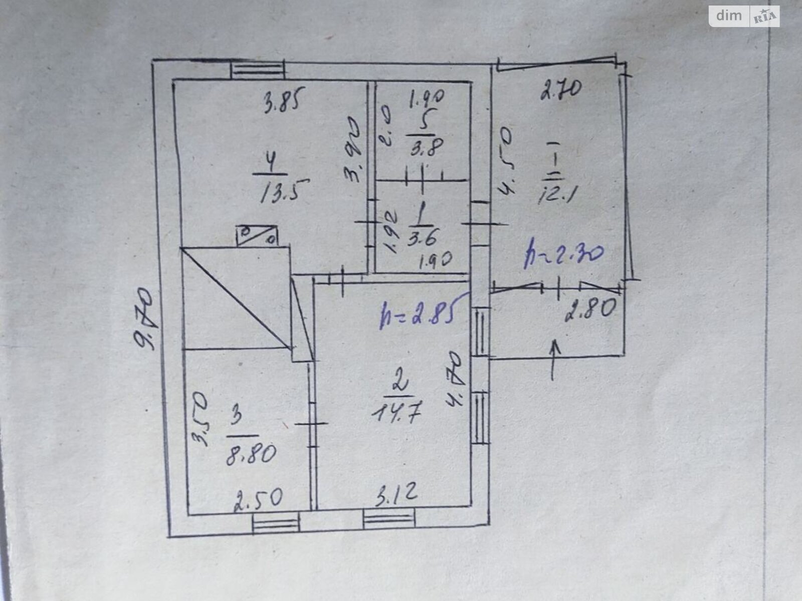 одноэтажный дом с отоплением, 56.5 кв. м, кирпич. Продажа в Малиновщине фото 1