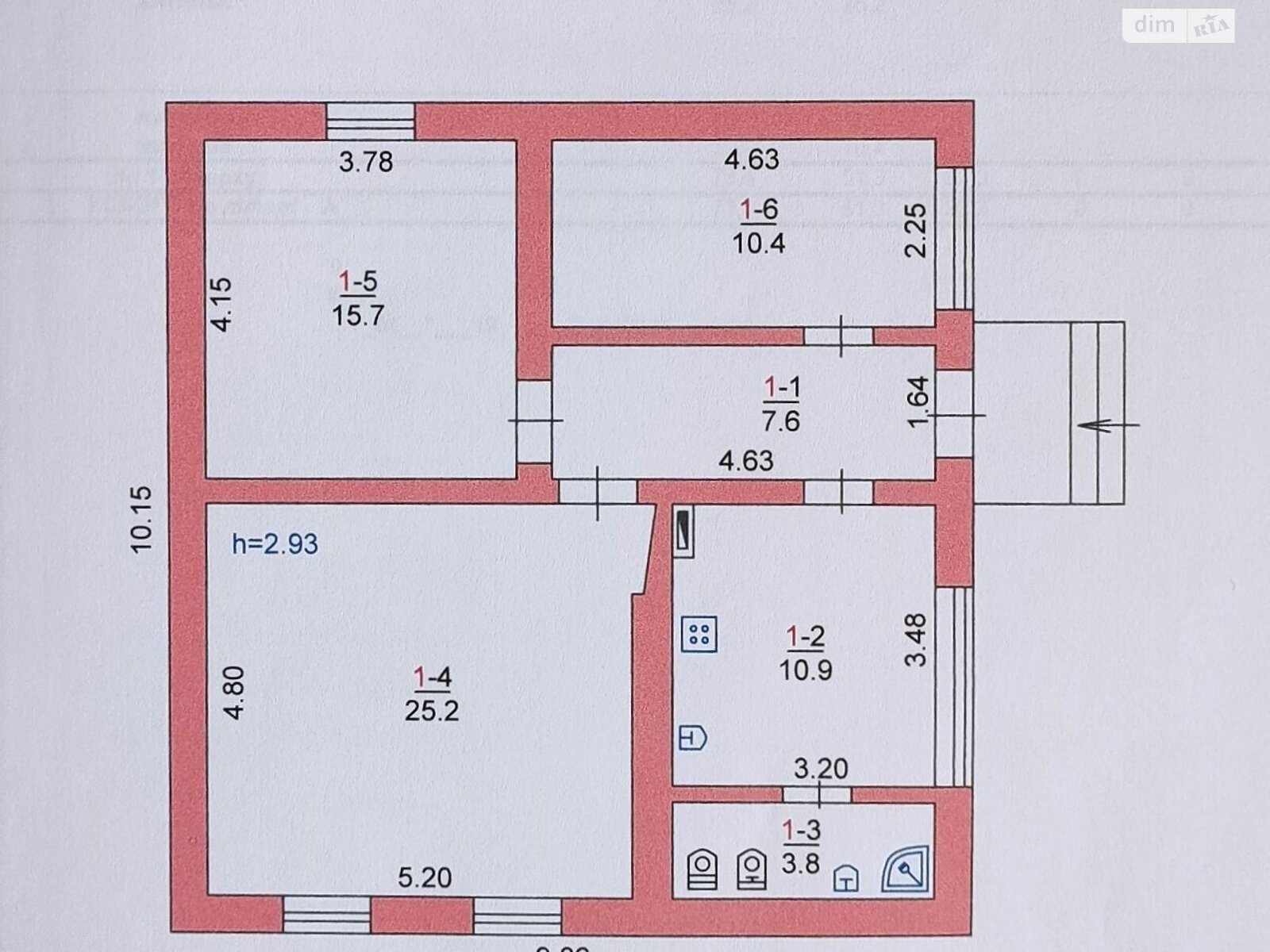 одноповерховий будинок з гаражем, 73 кв. м, ракушняк. Продаж у Малодолинському фото 1