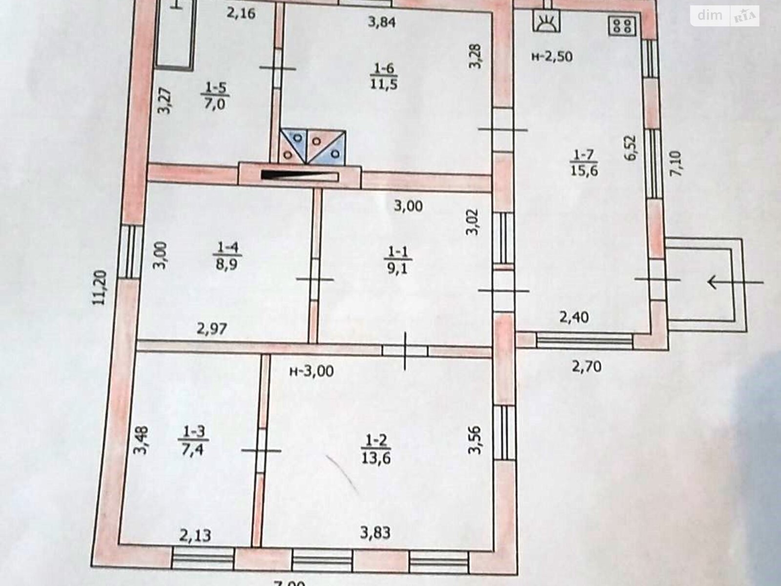 одноэтажный дом, 73.1 кв. м, кирпич. Продажа в Межириче фото 1