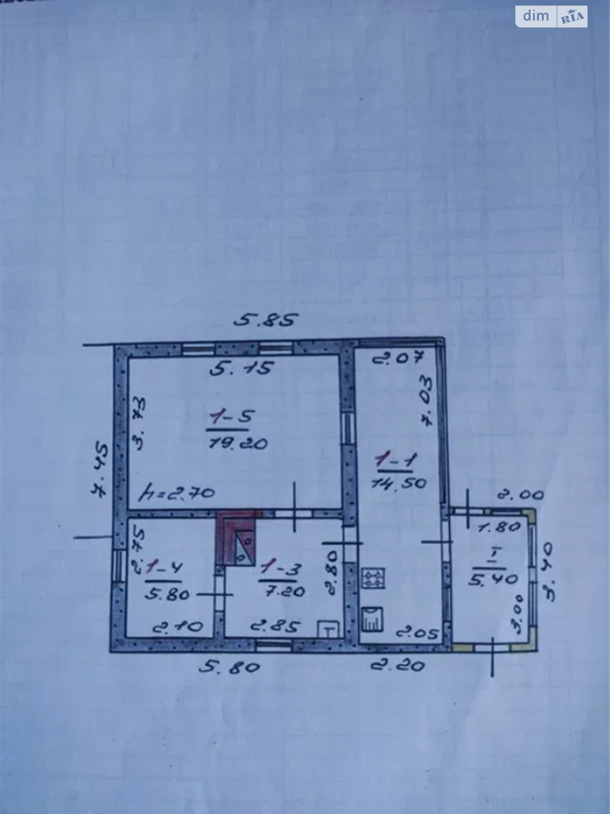 одноповерховий будинок, 52 кв. м, цегла. Продаж у Мерефі фото 1