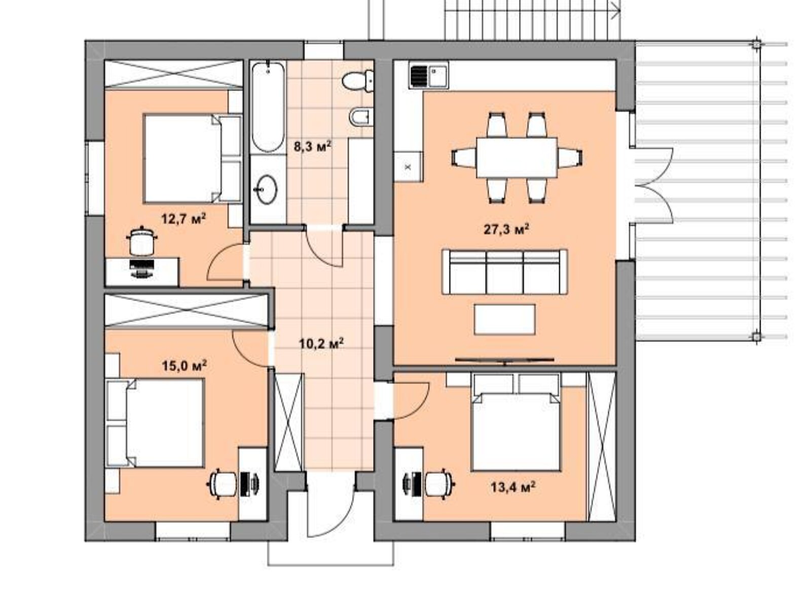 одноэтажный дом беседка, 90 кв. м, кирпич. Продажа в Михайловке-Рубежовке фото 1