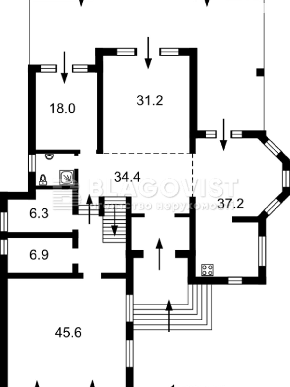 двухэтажный дом веранда, 515 кв. м, кирпич. Продажа в Михайловке-Рубежовке фото 1