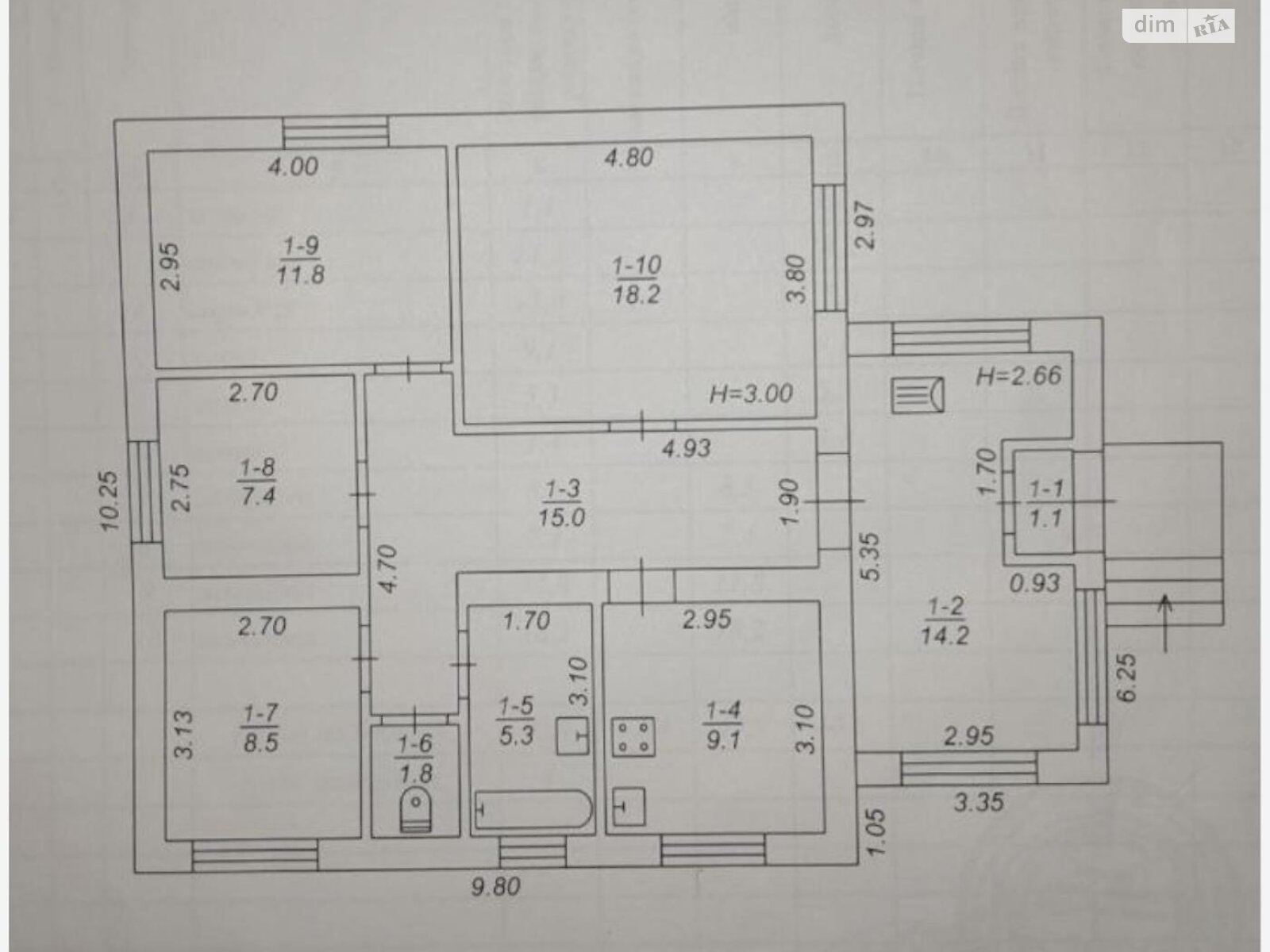 одноповерховий будинок, 100 кв. м, кирпич. Продаж у Милій фото 1 одноповерховий будинок, 100 кв. м, кирпич. Продаж у Милій фото 1