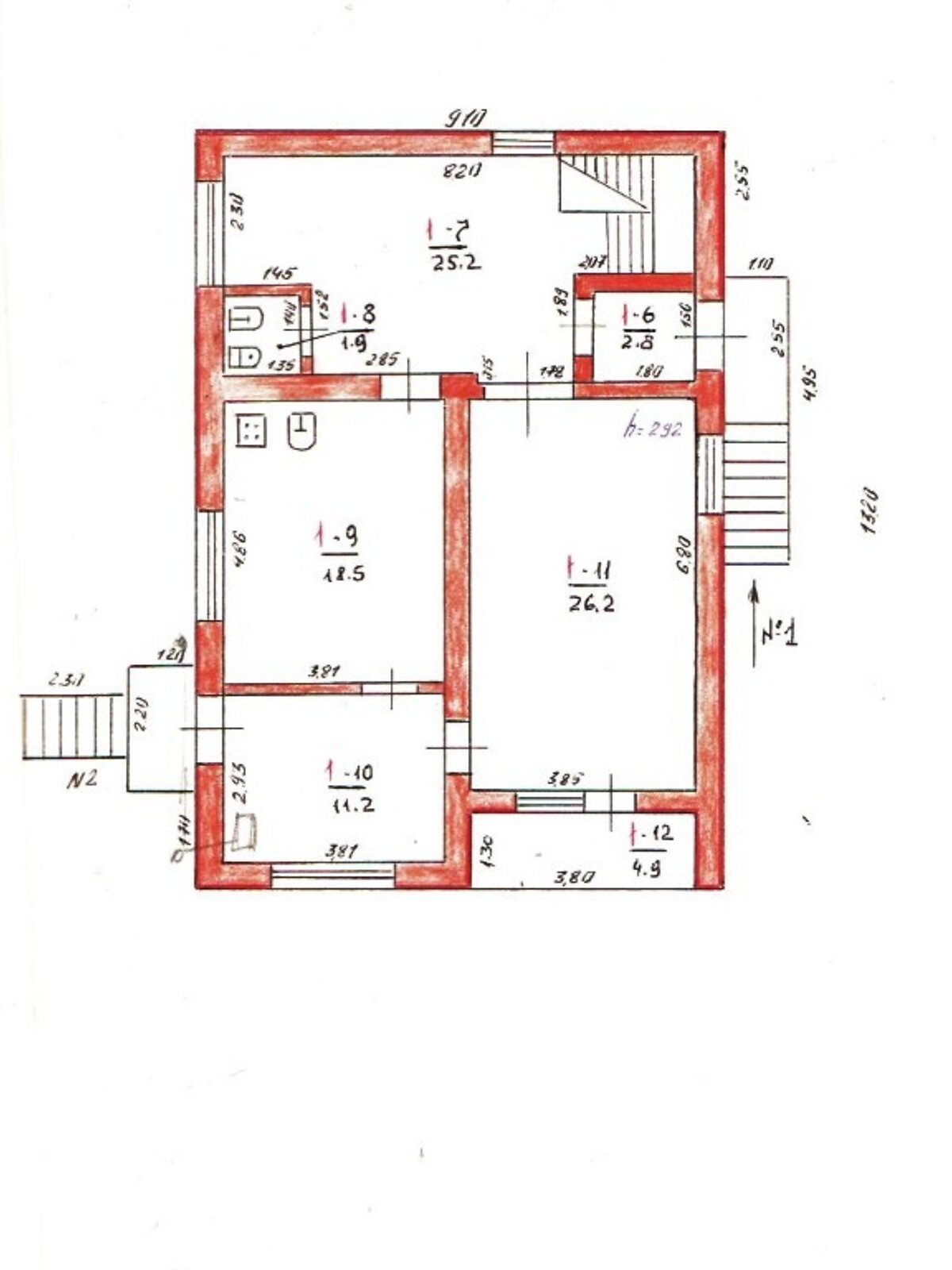 двухэтажный дом с балконом, 270 кв. м, кирпич. Продажа в Мишково-Погорелово фото 1