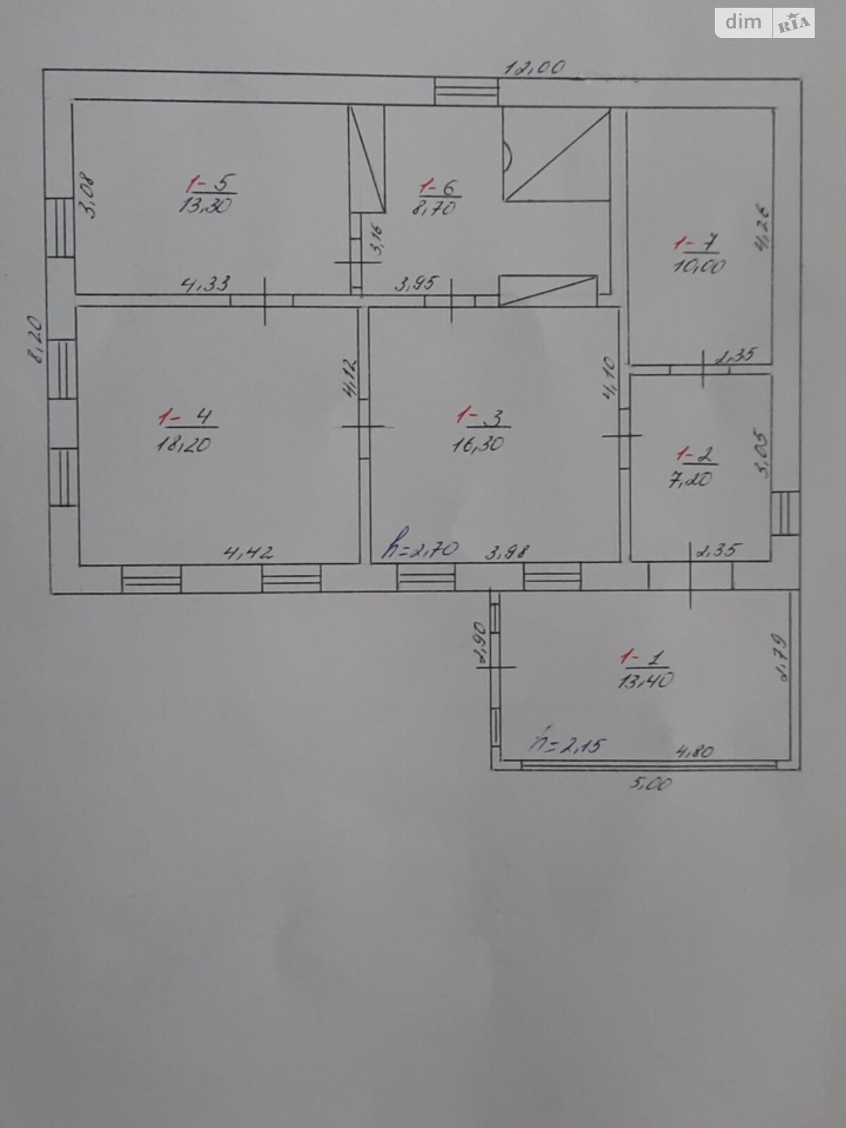 одноповерховий будинок, 87 кв. м, кирпич саманный. Продаж у Мітлинцях фото 1