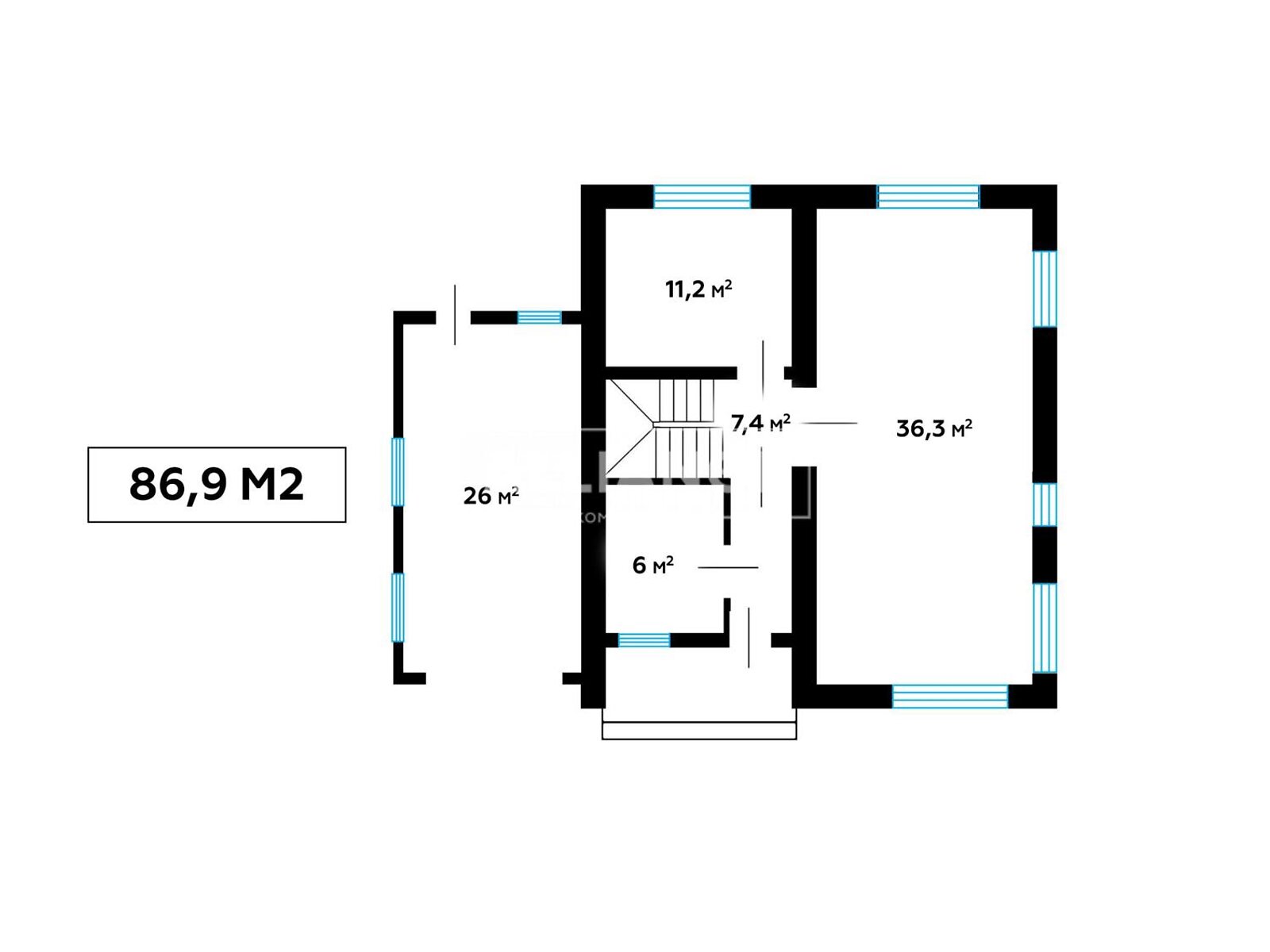 двухэтажный дом с гаражом, 152 кв. м, кирпич. Продажа в Никитинцах фото 1