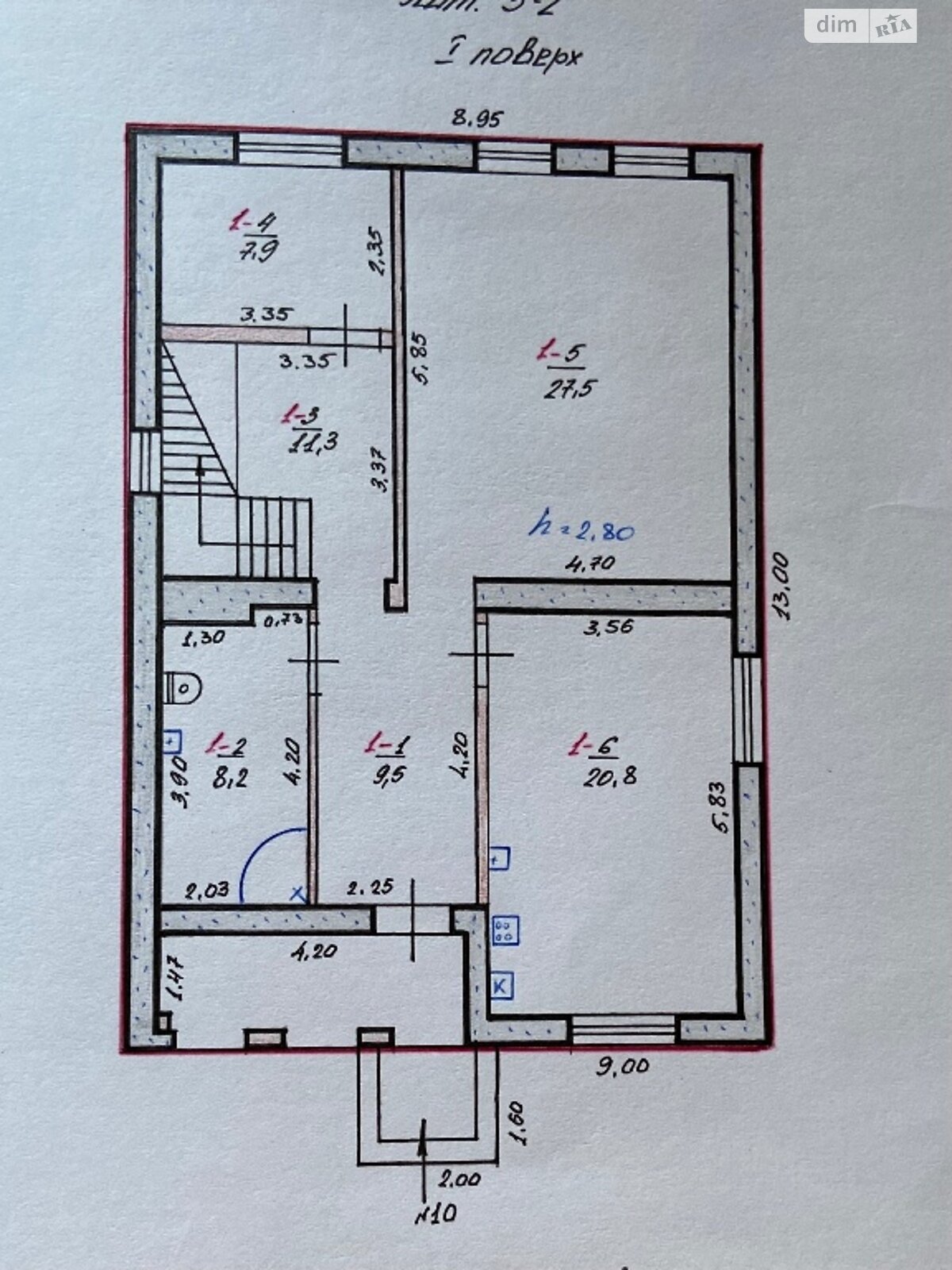 двоповерховий будинок з балконом, 247 кв. м, цегла. Продаж в Миколаєві, район Широка Балка фото 1