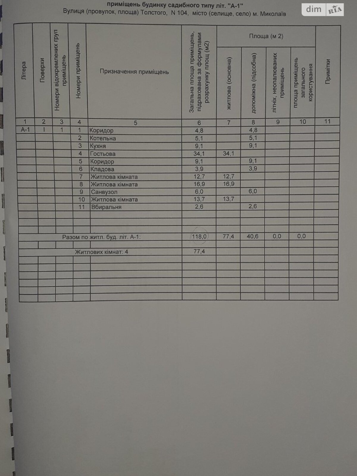 одноповерховий будинок з гаражем, 118 кв. м, газобетон. Продаж в Миколаєві, район Широка Балка фото 1