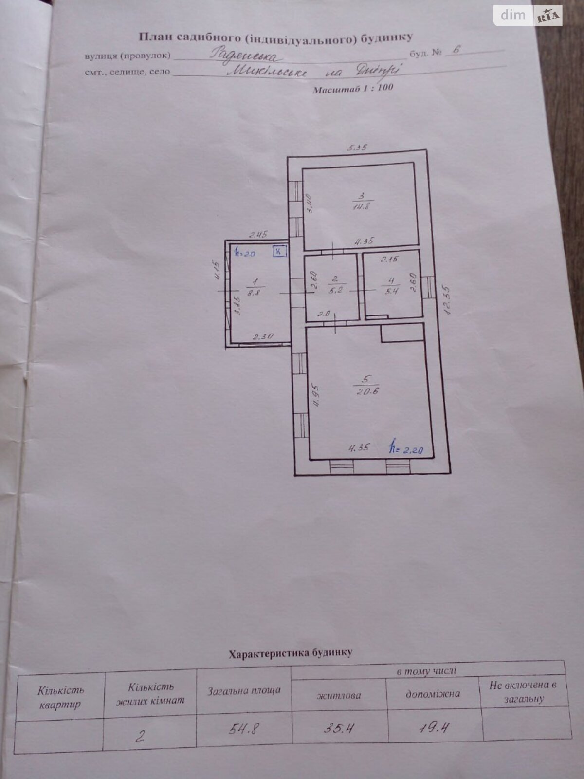 одноповерховий будинок з гаражем, 54.8 кв. м, цегла. Продаж у Микільському-на-Дніпрі фото 1 одноповерховий будинок з гаражем, 54.8 кв. м, цегла. Продаж у Микільському-на-Дніпрі фото 1