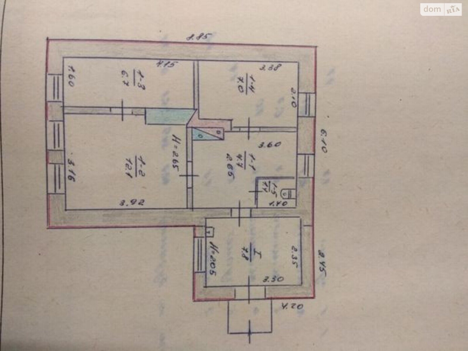 одноповерховий будинок, 43 кв. м, цегла. Продаж у Новоолександрівці фото 1