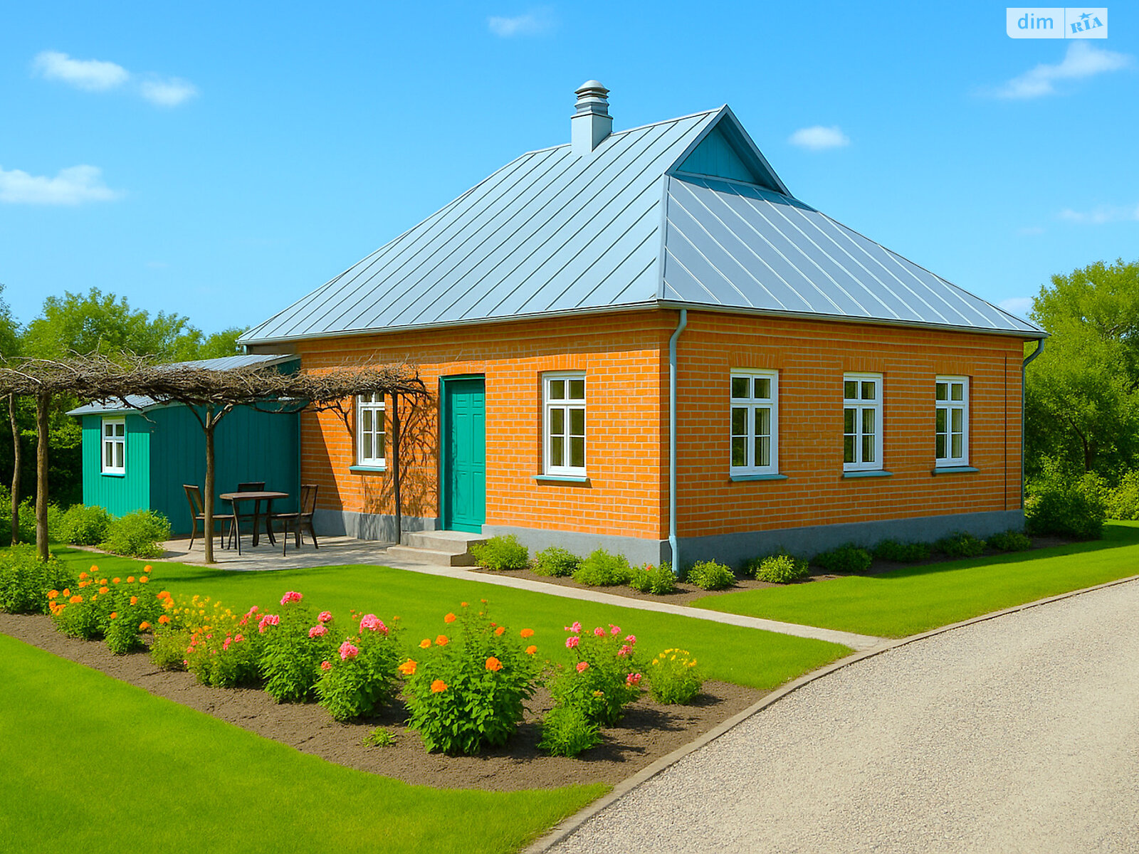 одноэтажный дом с верандой, 61.2 кв. м, кирпич. Продажа в Новоселовке фото 1 одноэтажный дом с верандой, 61.2 кв. м, кирпич. Продажа в Новоселовке фото 1