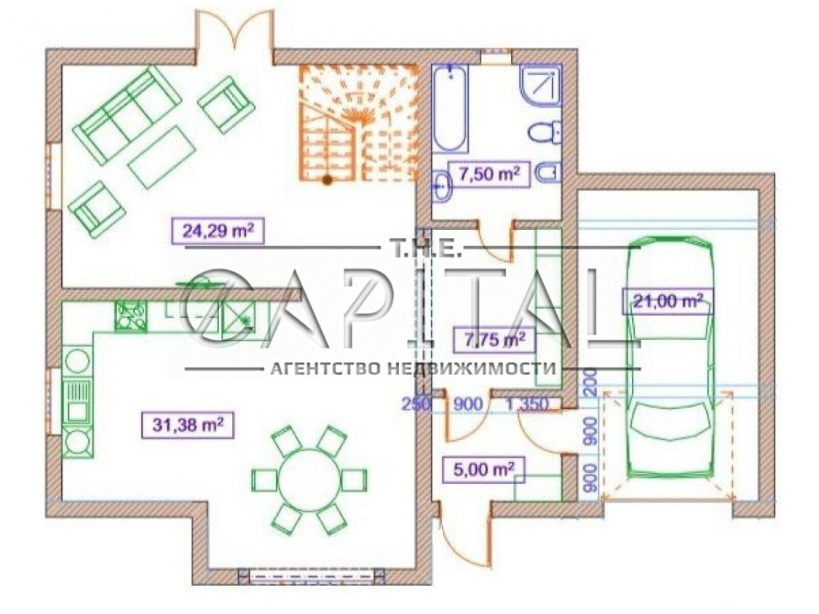 двухэтажный дом веранда, 156 кв. м, кирпич. Продажа в Старых Безрадичах фото 1