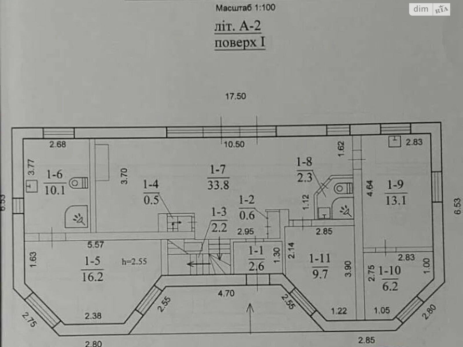 двухэтажный дом с ремонтом, 192 кв. м, кирпич. Продажа в Обуховке фото 1