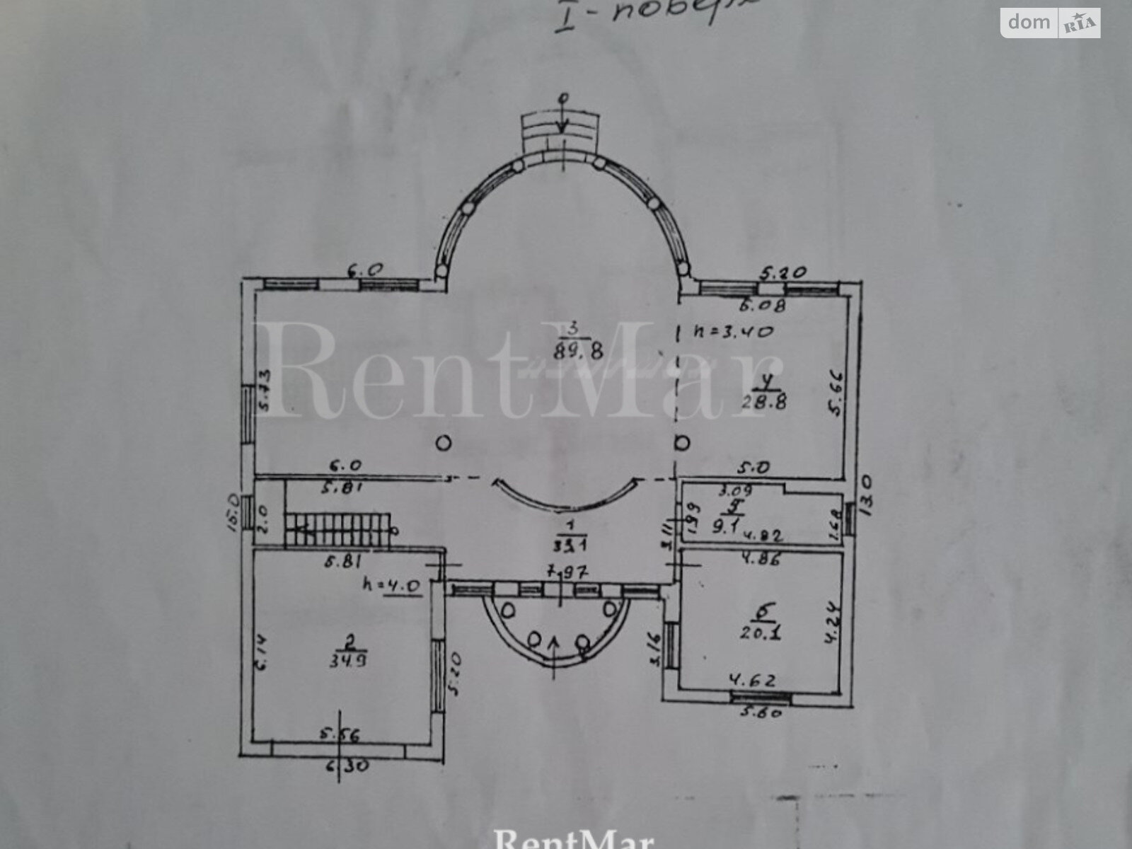 триповерховий будинок з балконом, 650 кв. м, цегла. Продаж в Одесі, район Великий Фонтан фото 1