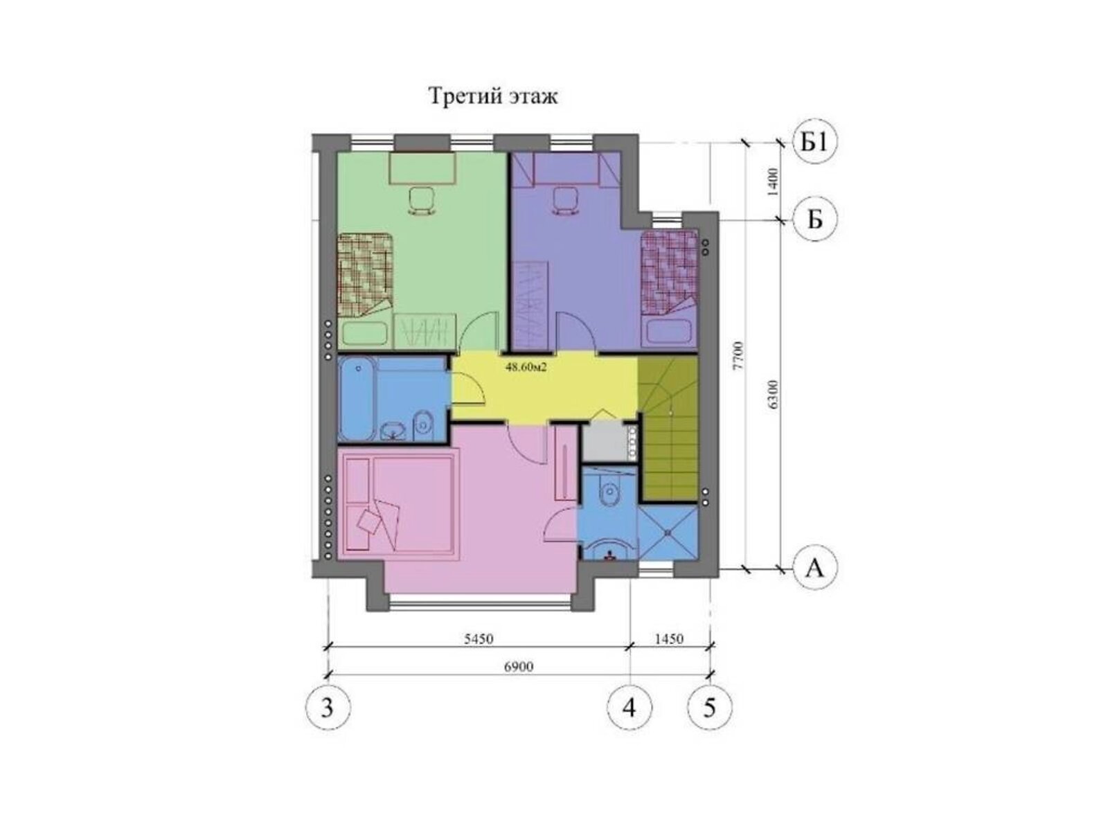 трехэтажный дом с мансардой, 125 кв. м, монолит. Продажа в Одессе район Киевский фото 1