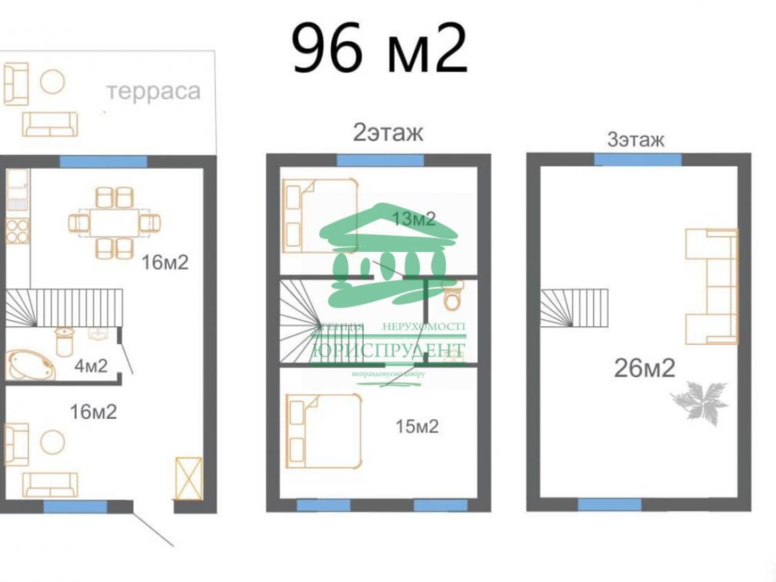 двухэтажный дом, 80 кв. м, кирпич. Продажа в Одессе район Пересыпский фото 1