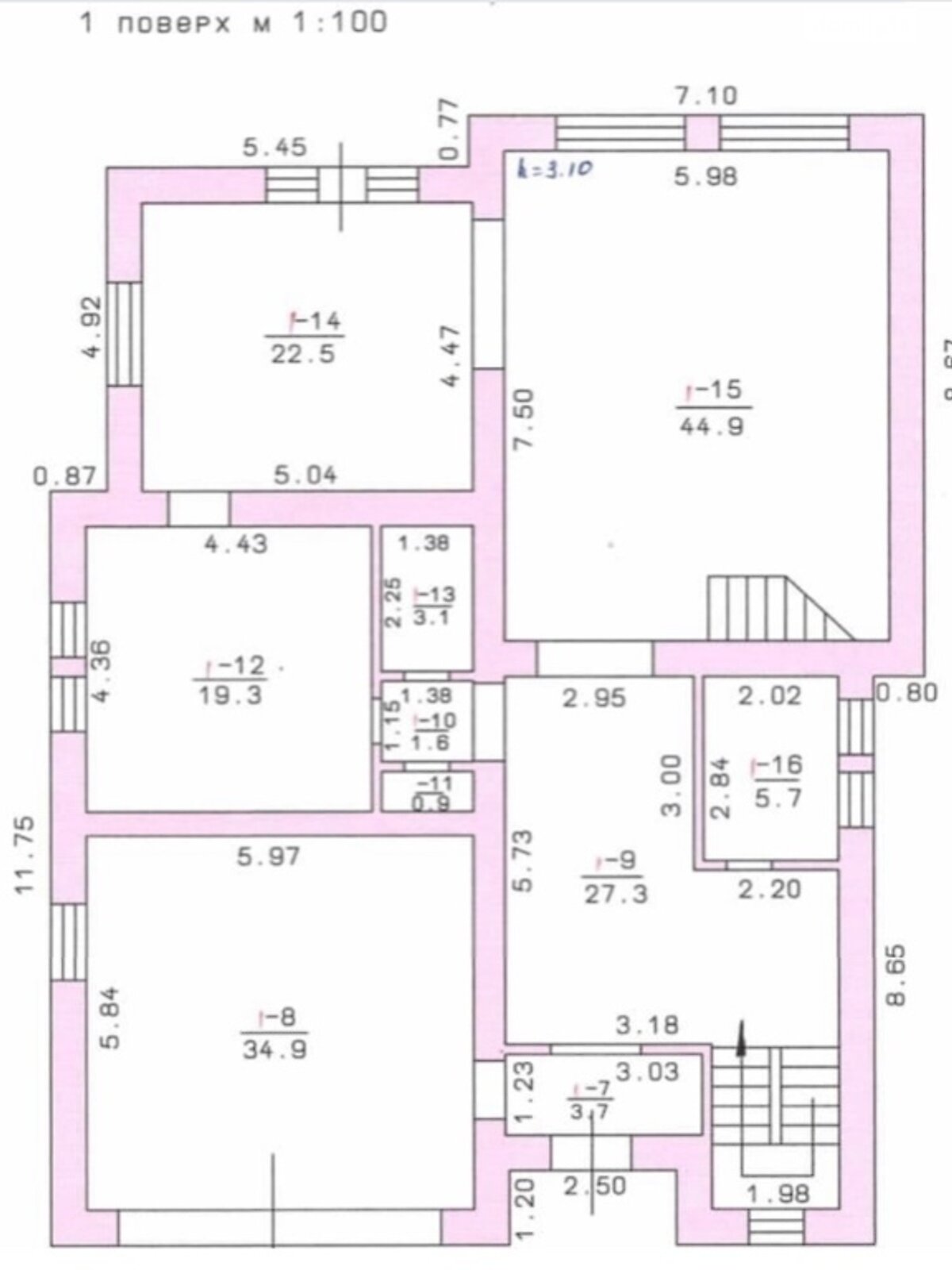 двухэтажный дом с балконом, 475 кв. м, кирпич. Продажа в Одессе район Совиньон фото 1