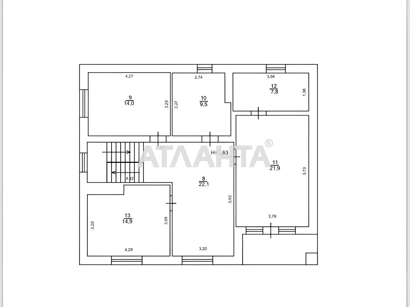 двухэтажный дом беседка, 186.2 кв. м, газобетон. Продажа в Осещине фото 1