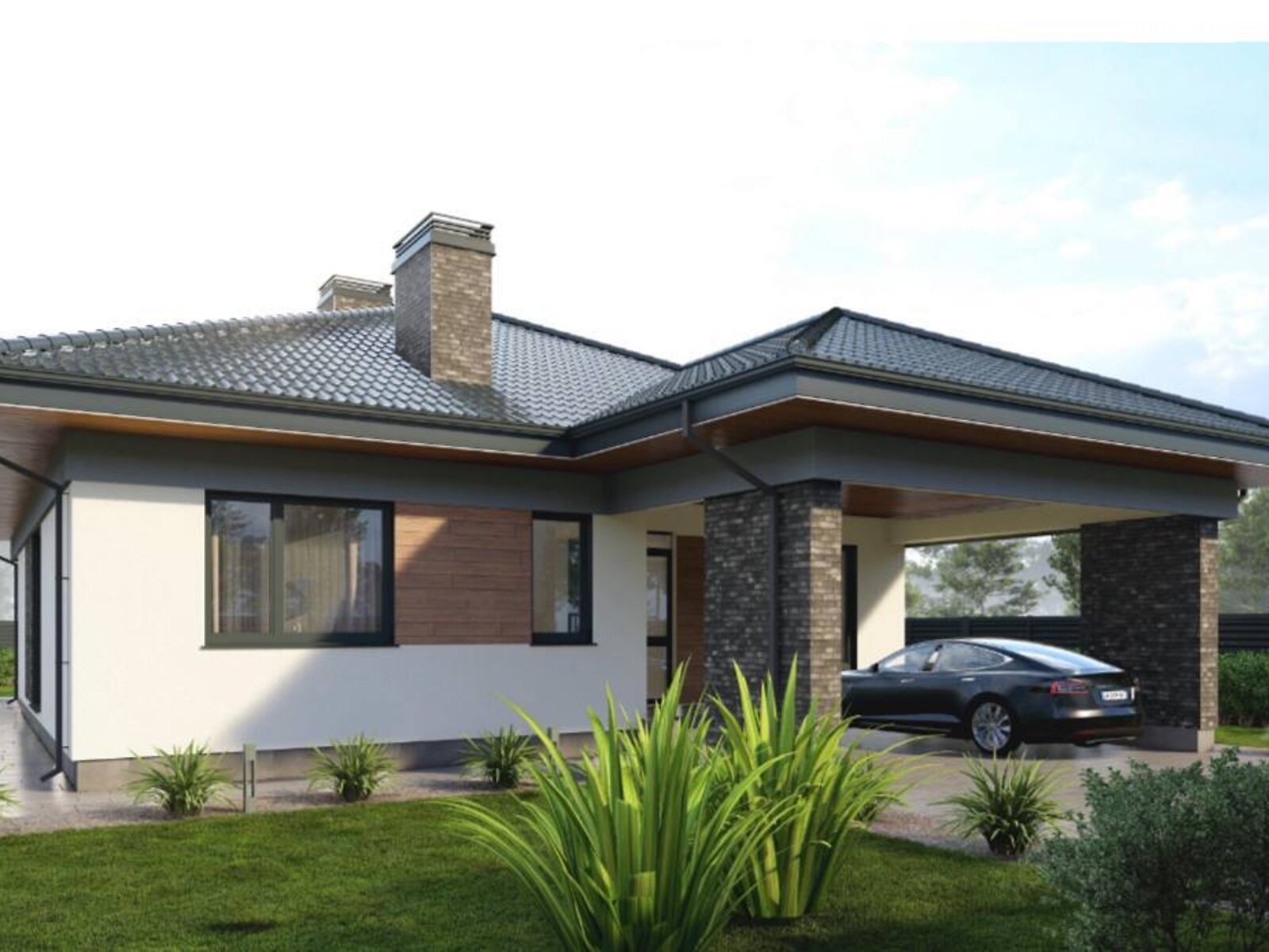 одноповерховий будинок з верандою, 140 кв. м, керамзітобетон. Продаж у Осещині фото 1