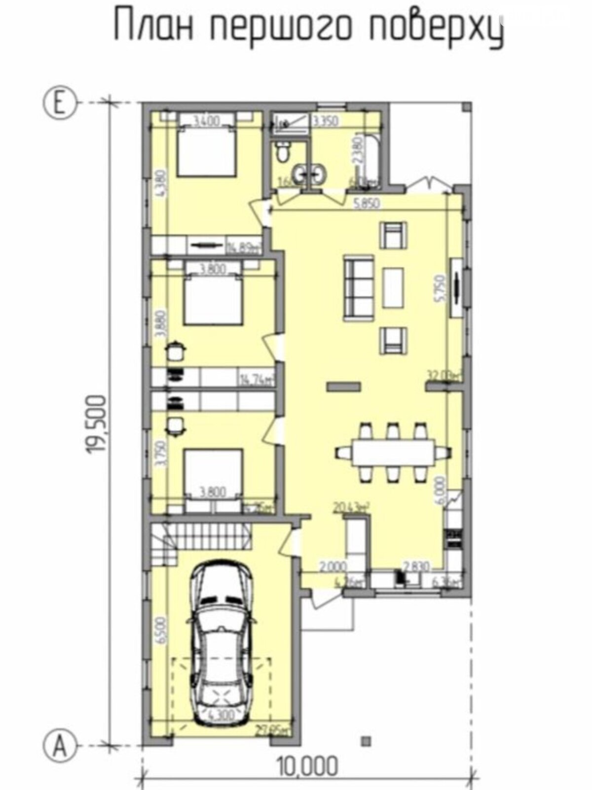 одноэтажный дом с гаражом, 166 кв. м, кирпич. Продажа в Острице фото 1