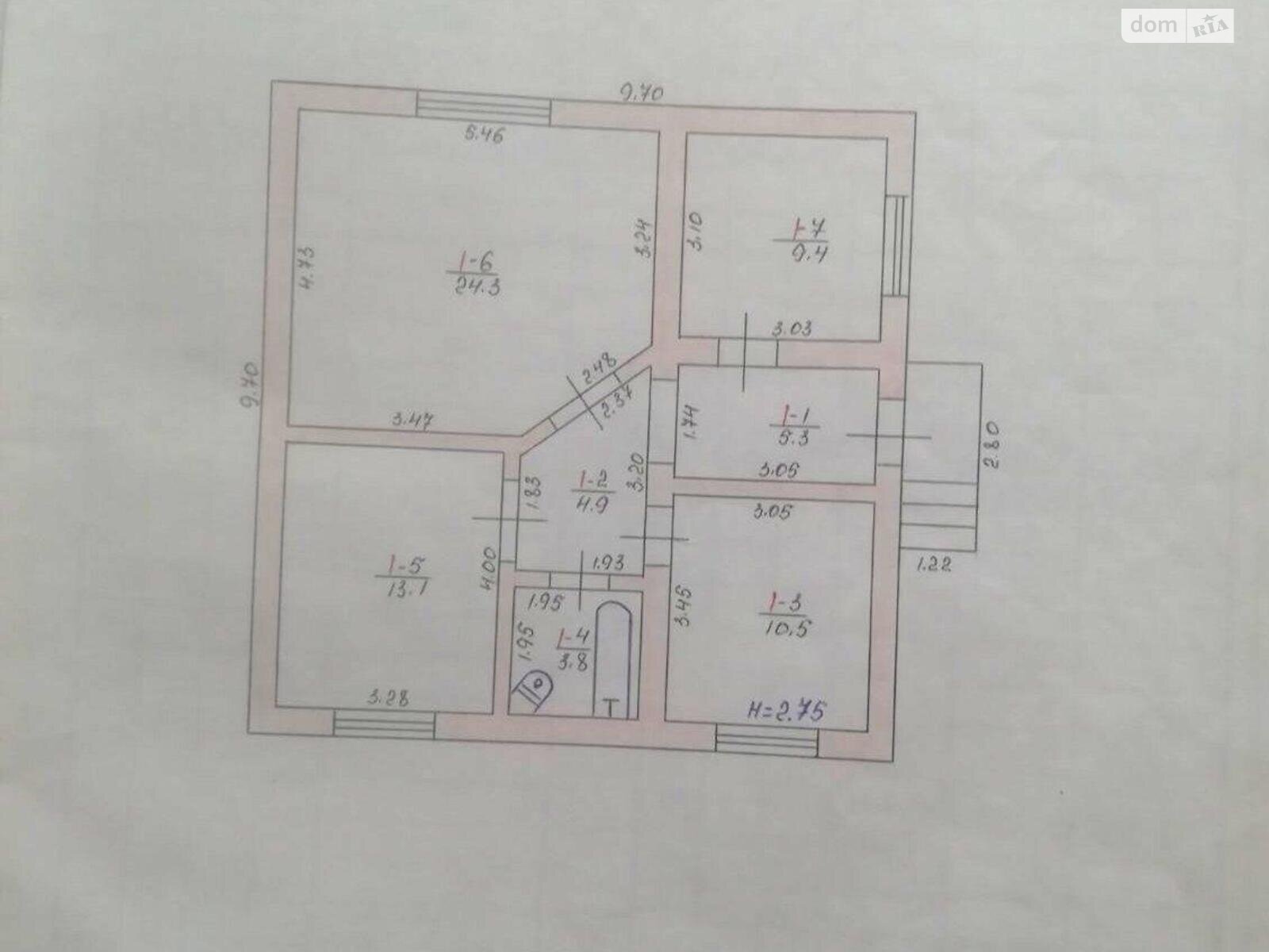 одноповерховий будинок, 71 кв. м, ракушечник (ракушняк). Продаж у Великодолинському фото 1