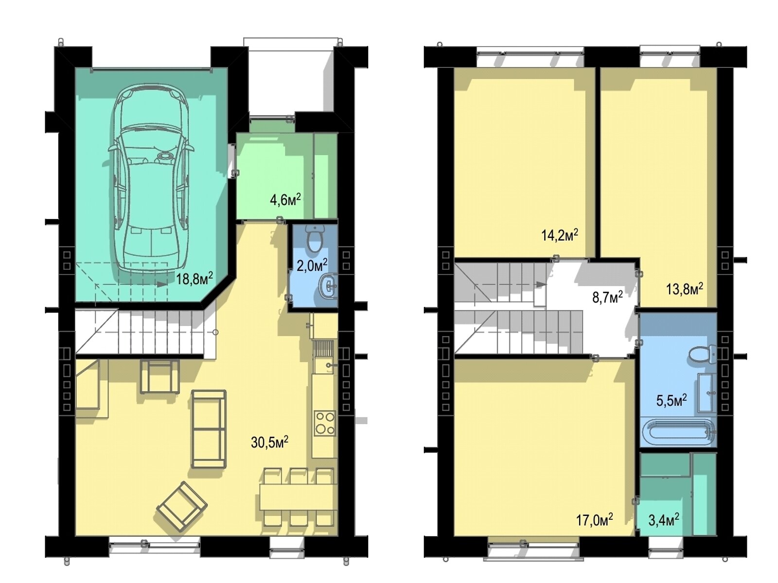 двоповерховий будинок з гаражем, 145 кв. м, цегла. Продаж у Петрикові фото 1